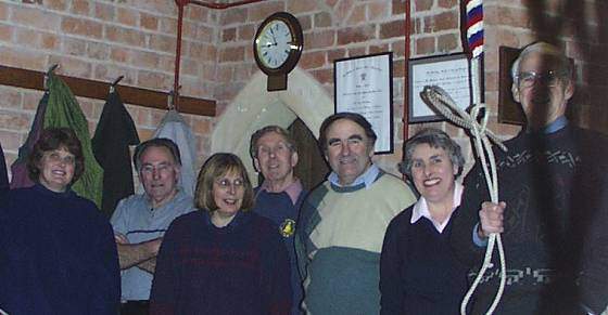 Suckley Tower bellringers on 7 February 2001. Photo (c) 2001 Keith Bramich